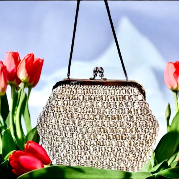 Marcus Brothers Vintage Purse Beaded 60\'s Chain Strap